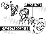 Febest DAC40740036-34 Front Wheel Bearing 40X74X34X36