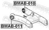 Febest BMAB-010 Bushing, Rear Lower Control Arm