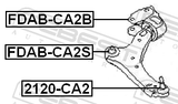 Febest FDAB-CA2S Front Bushing, Front Control Arm