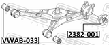 Febest VWAB-033 Rear Arm Bushing