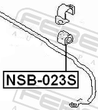 Febest NSB-023S Front Stabilizer Bar Bush D22