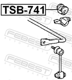 Febest TSB-741 Rear Stabilizer Bar Bush D15