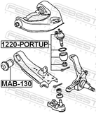Febest 1220-PORTUP Ball Joint Front Upper Arm