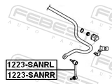 Febest 1223-SANRL Rear Left Stabilizer Link / Sway Bar Link