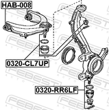 Febest 0320-RR6LF Ball Joint Front Lower Arm
