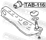 Febest TAB-116 Bushing, Front Lower Control Arm