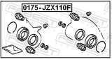 Febest 0175-JZX110F Front Brake Caliper Repair Kit (Set For Two Sides)