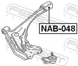 Febest NAB-048 Rear Bushing, Front Control Arm