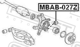 Febest MBAB-027Z Floating Bushing, Rear Suspension Knuckle