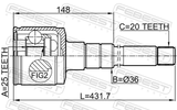 Febest 0111-ST215RH Inner CV Joint Right 25X36X20