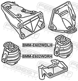 Febest BMM-E602WDRH Right Engine Mount (Hydro)