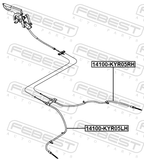 Febest 14100-KYR05RH Parking Brake Cable, Right