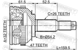 Febest 2010-CARA47 Outer CV Joint 32X54.2X26