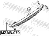 Febest MZAB-070 Front Bushing, Rear Leaf Spring
