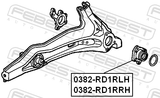Febest 0382-RD1RLH Rear Wheel Hub LH