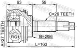 Febest 0110-018 Outer CV Joint 27X56X26