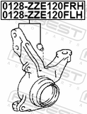 Febest 0128-ZZE120FLH Steering Knuckle Left