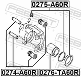 Febest 0276-TA60R Rear Caliper Piston D48