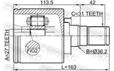 Febest 2911-FLIIFLH Inner CV Joint Left 27X36X31
