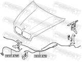 Febest 19101-E70 Cable Assembly Hood Lock Control