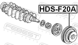 Febest HDS-F20A Crankshaft Pulley F20A/F22A/H23A/F22B