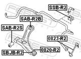 Febest SAB-R2S Front Bushing, Front Control Arm