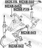 Febest MZAB-044 Bushing, Front Upper Link