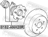 Febest 0182-ANH20R Rear Wheel Hub