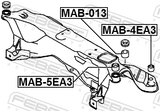 Febest MAB-5EA3 Subframe Bushing