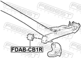 Febest FDAB-CB1R Rear Crossmember Bushing