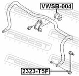 Febest VWSB-004 Front Stabilizer Bar Bush D22