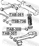 Febest TAB-061 Bushing, Rear Trailing Arm