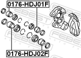 Febest 0176-HDJ02F Front Caliper Piston D42.8