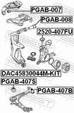 Febest PGAB-407B Rear Bushing, Front Lower Control Arm