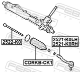 Febest 2521-K0RH Steering Tie Rod End Right