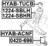 Febest 1224-SBLH Left Front Arm