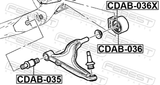 Febest CDAB-035 Front Bushing, Front Lower Control Arm