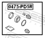 Febest 0475-PD5R Rear Brake Caliper Repair Kit (Set For One Side)