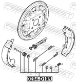 Febest 0204-D10R-KIT Brake Shoe Fitting Kit