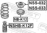 Febest NB-K12 Front Shock Absorber Bearing