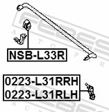 Febest 0223-L33RRH Rear Right Stabilizer Link / Sway Bar Link