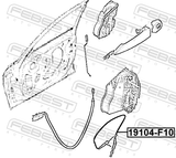 Febest 19104-F10 Outer Door Lock Cable