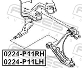 Febest 0224-P11RH Right Front Arm