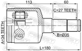 Febest 1011-CAPTLH Inner CV Joint Left 34X35X27