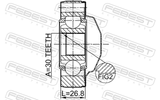Febest 1611-164SHA Propshaft CV Joint 30X81