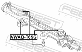 Febest VWAB-T6SG Steering Rack Bushing