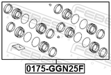 Febest 0175-GGN25F Front Brake Caliper Repair Kit (Set For Two Sides)