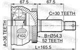Febest 1210-SFCLA52 Outer CV Joint 36X54.3X30