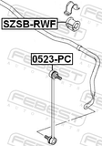 Febest SZSB-RWF Front Stabilizer Bar Bush D23