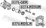 Febest 0376-GER Rear Caliper Piston With Mechanism D30.2